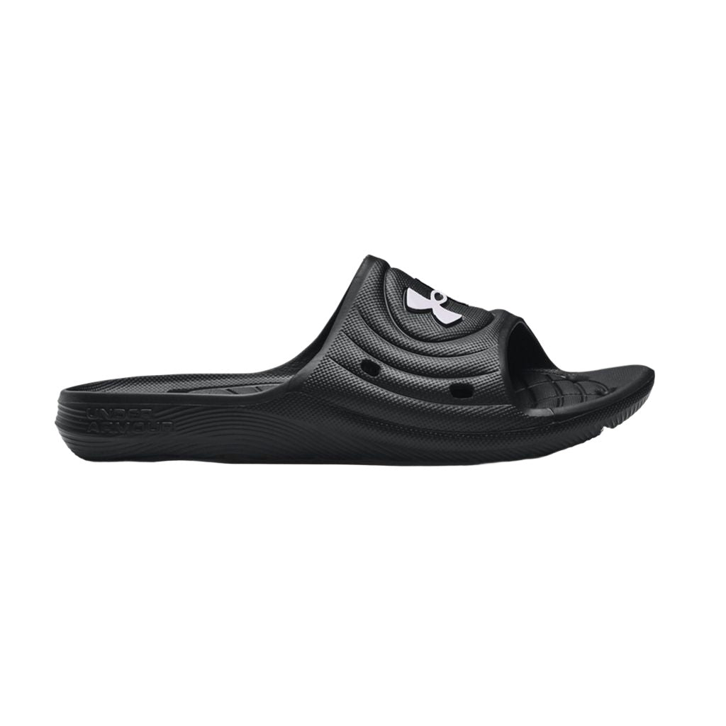 Under Armour Locker IV Kids Slides Black White Alive Dirty