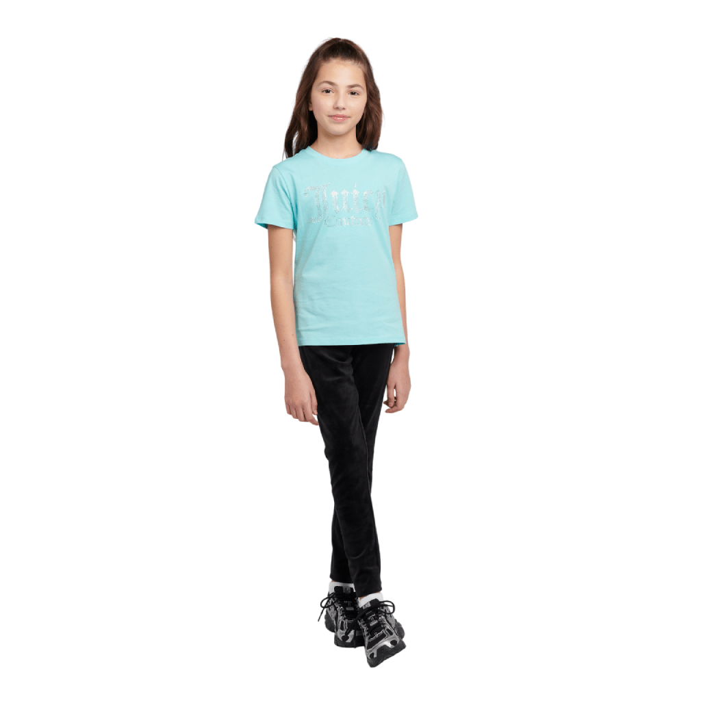 Juicy Couture Diamante Fitted Tee Junior T Shirts Juicy Couture Juicy Couture Diamante Fitted Tee Junior T Shirts Juicy Couture