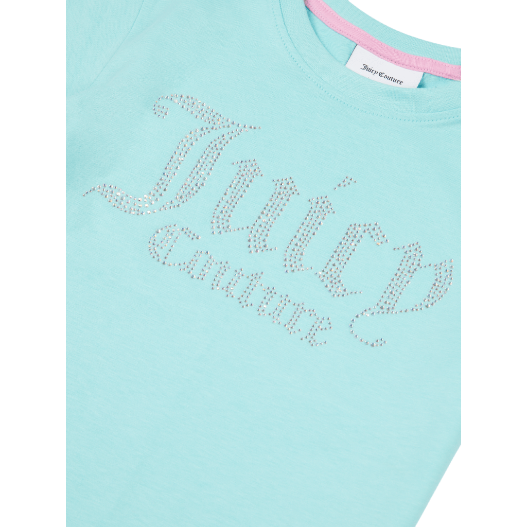Juicy Couture Diamante Fitted Tee Junior T Shirts Juicy Couture Juicy Couture Diamante Fitted Tee Junior T Shirts Juicy Couture