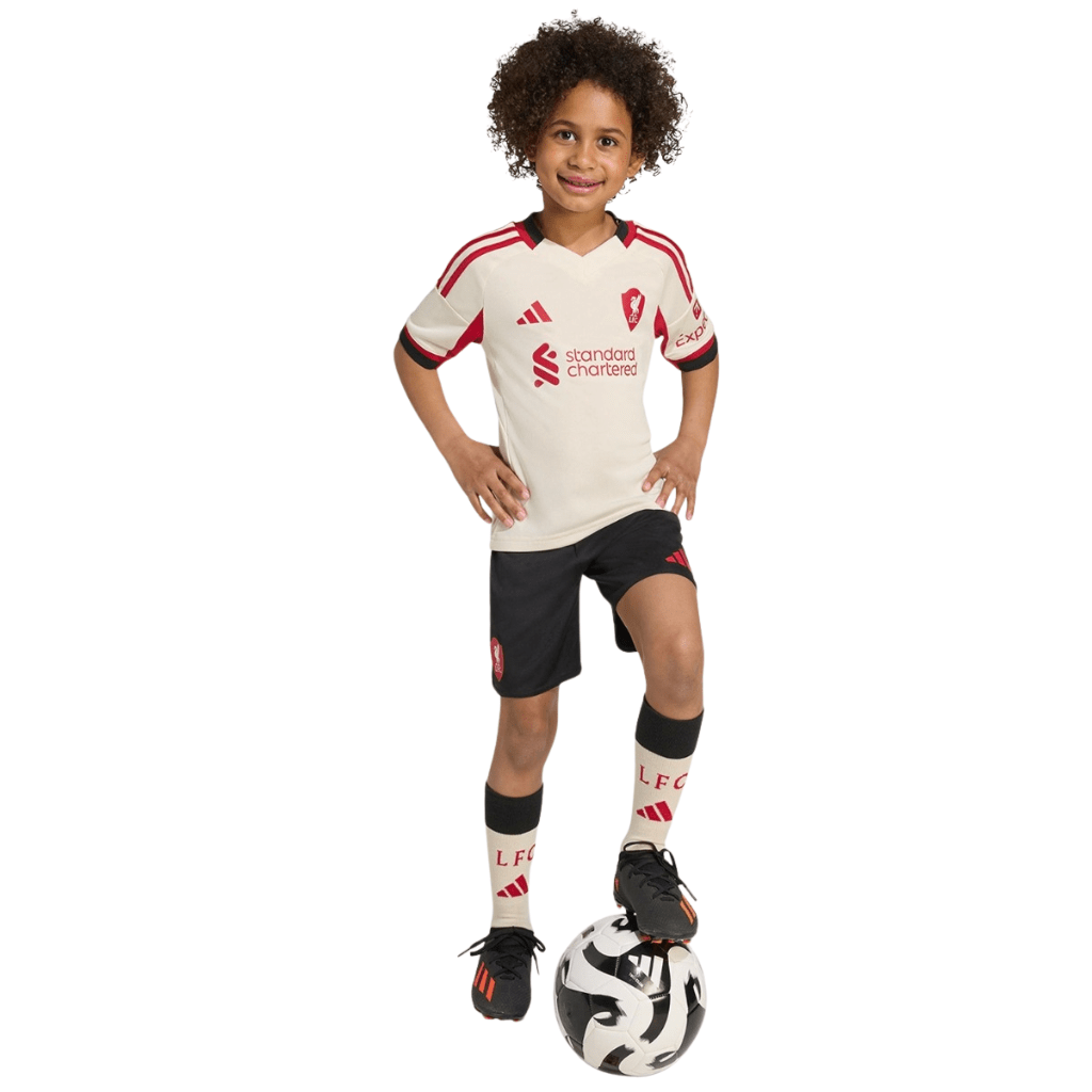 adidas Infant Liverpool FC 25/26 Away Mini Kit White/Black