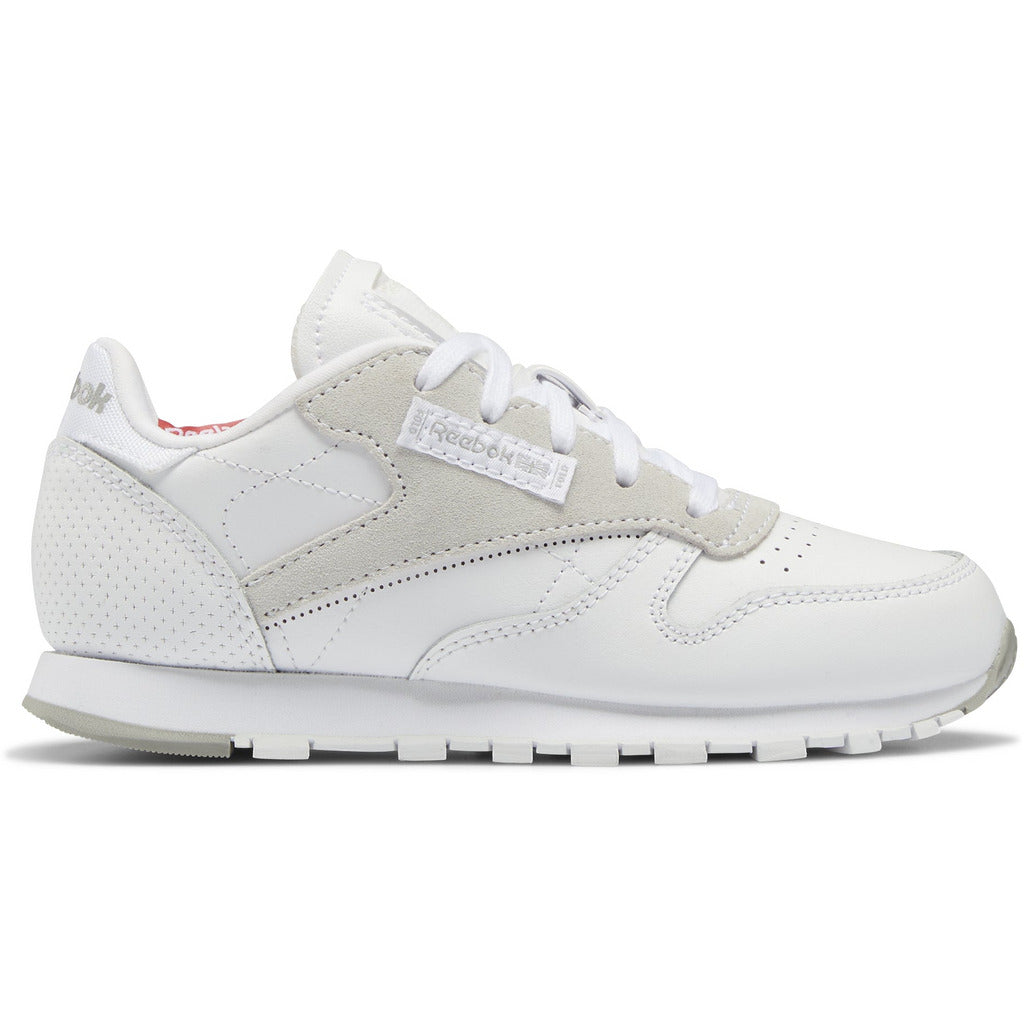 Reebok Boy's Classic Leather Trainers White/Grey โ Alive Dirty