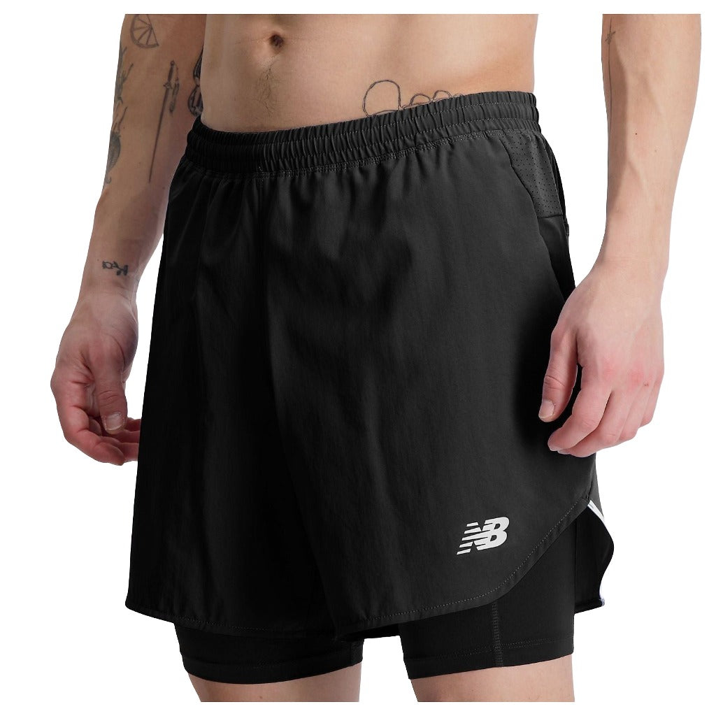 New Balance Men's Athletic Moisture Wicking Built-in Briefs Active 7 Core  Run Shorts