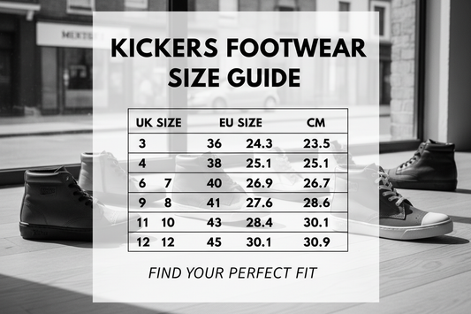 Kickers Footwear Size Guide