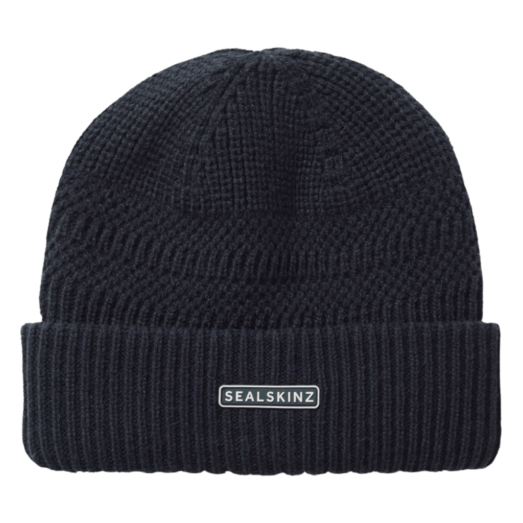 Sealskinz Gressenhall Waterproof Cold Weather Textured Stripe Roll Cuff Beanie Men Hats Sealskinz