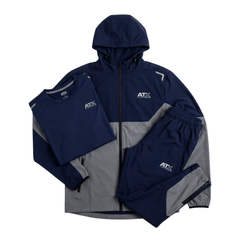 ATX Men's 3 Piece Co Ord Set Navy/Dark Grey Jacket, T-Shirt & Pants
