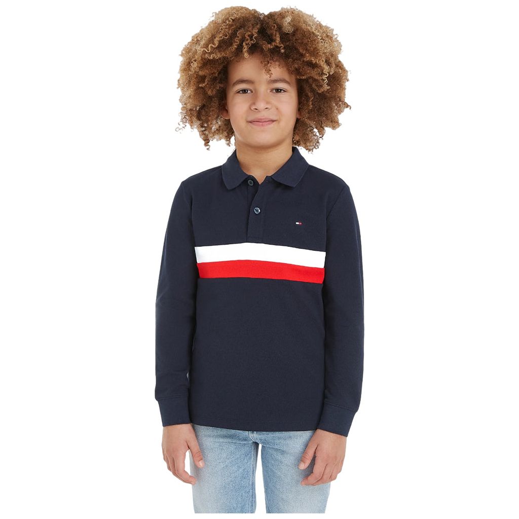 Tommy Hilfiger Corporate Colourblock LS Polo JuniorAlive & Dirty 