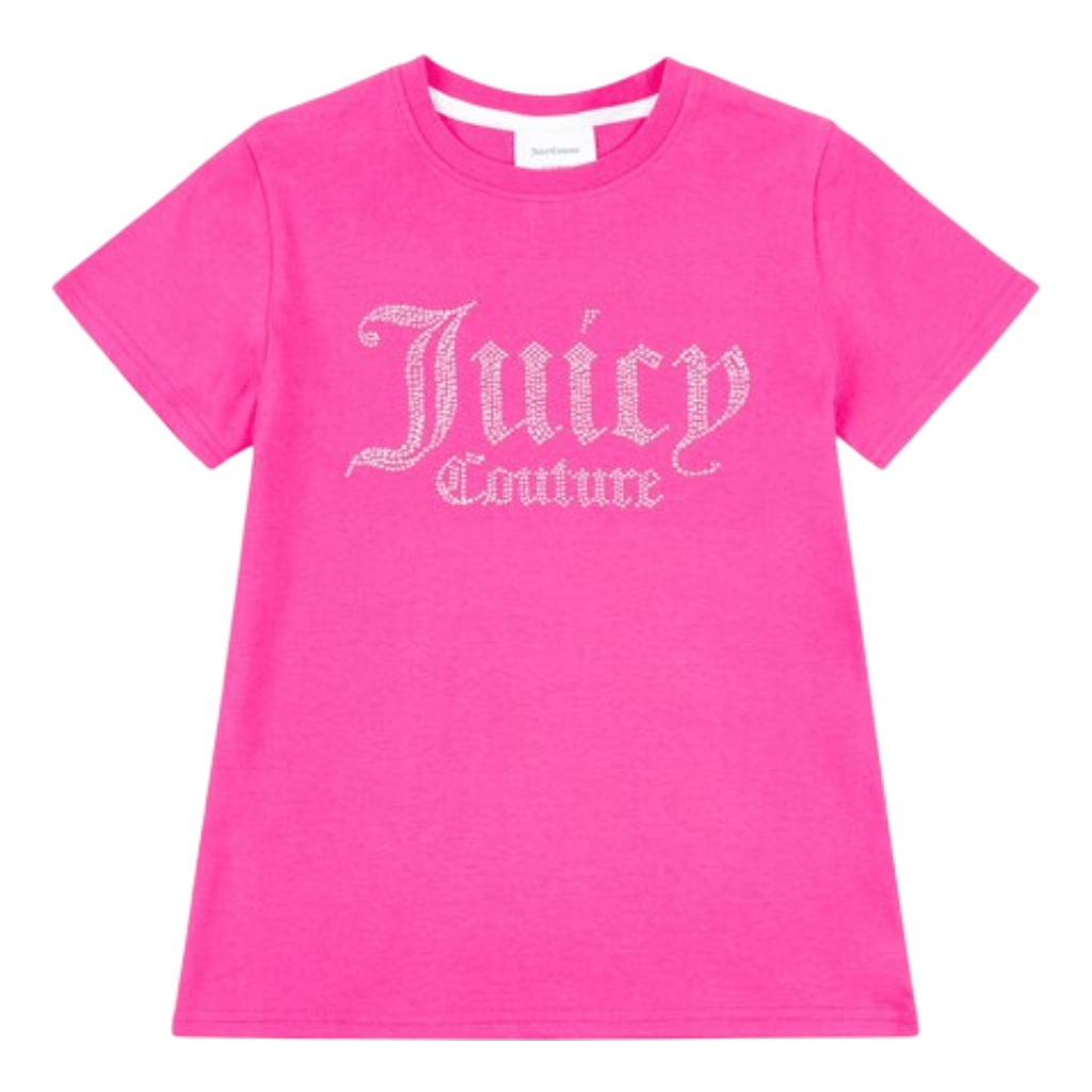 Juicy Couture Diamante Fitted Tee Junior T Shirts Juicy Couture