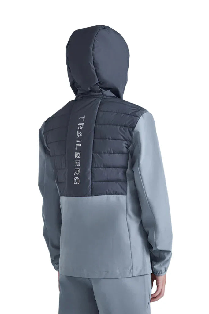 Gray jacket with a hood on a white background