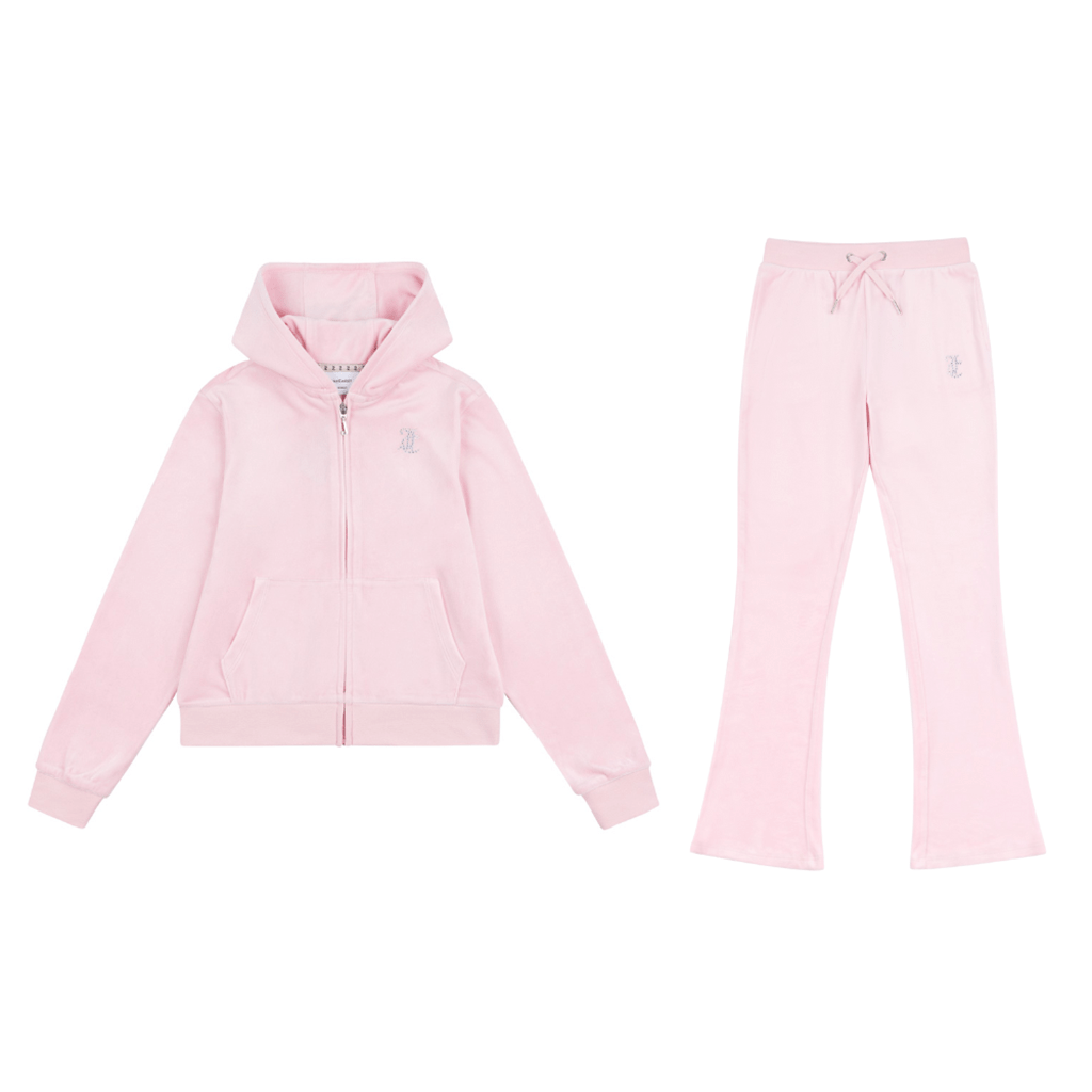 Juicy Couture Diamante Bootcut Tracksuit Junior Tracksuits Juicy Couture