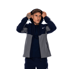 ATX Men's 3 Piece Co Ord Set Navy/Dark Grey Jacket, T-Shirt & Pants