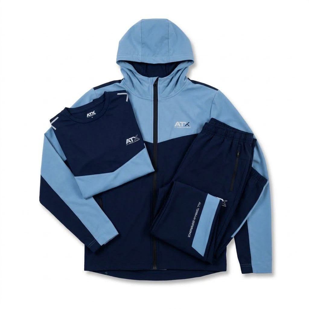 ATX Infant's 3 Piece Co Ord Set Blue/Navy Jacket, T-Shirt & Pants