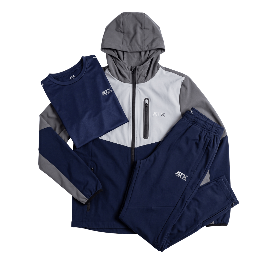 ATX Infant's 3 Piece Co Ord Set Navy/Dark Grey Jacket, T-Shirt & Pants