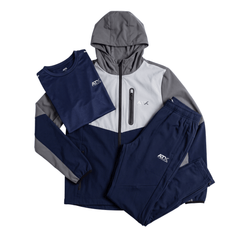 ATX Infant's 3 Piece Co Ord Set Navy/Dark Grey Jacket, T-Shirt & Pants