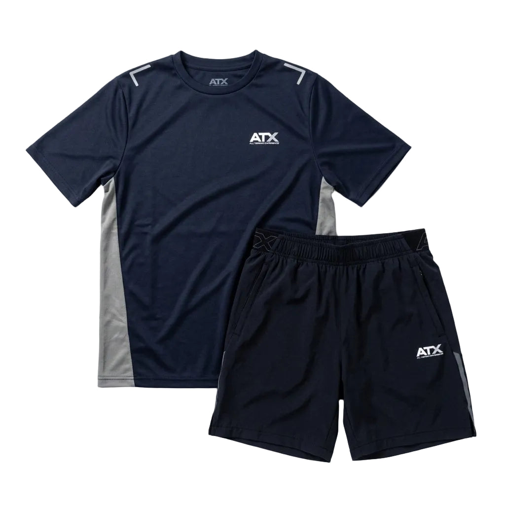 ATX Junior's 2 Piece Co Ord Set Black/Grey T-Shirt & Shorts