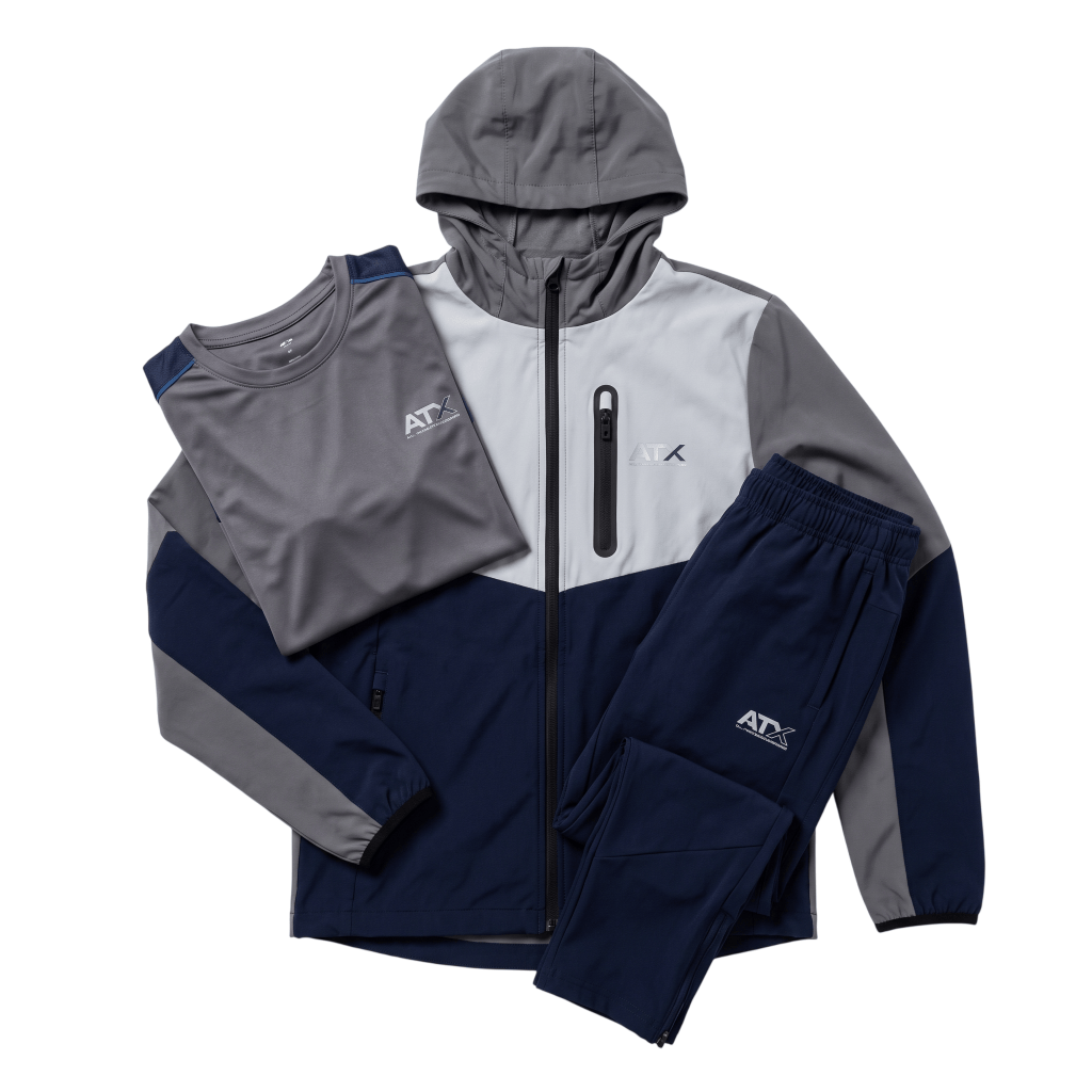 ATX Junior's 3 Piece Co Ord Set Dark Grey/Navy Jacket, T-Shirt & Pants