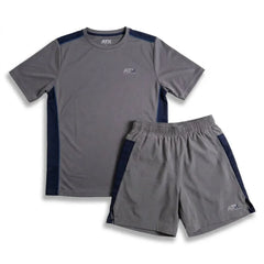 ATX Junior's 3 Piece Co Ord Set Dark Grey/Navy T-Shirt & Shorts