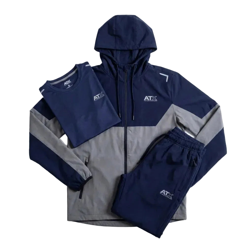 ATX Junior's 3 Piece Co Ord Set Navy/Dark Grey Jacket, T-Shirt & Pants