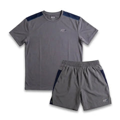ATX Men's 2 Piece Co Ord Set Dark Grey/Navy T-Shirt & Shorts