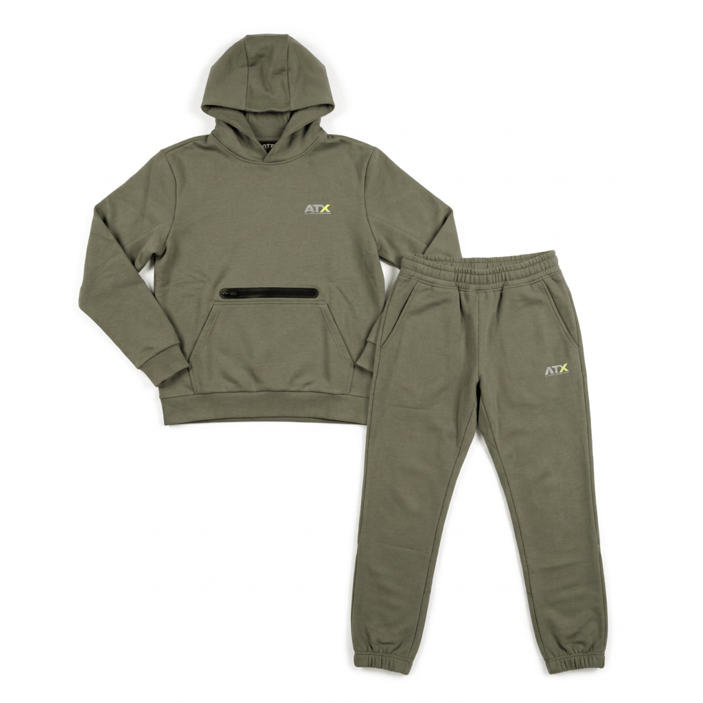 ATX Men's 2-Piece Co Ord Set Khaki Hoodie & Pant