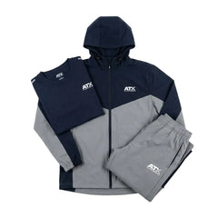 ATX Men's 3 Piece Co Ord Set Black/Grey Jacket, T-Shirt & Pants