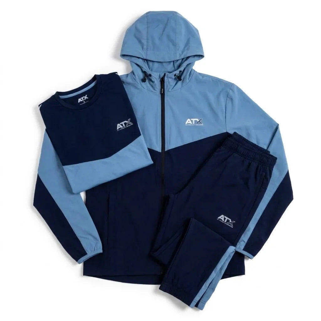 ATX Men's 3 Piece Co Ord Set Blue/Navy Jacket, T-Shirt & Pants