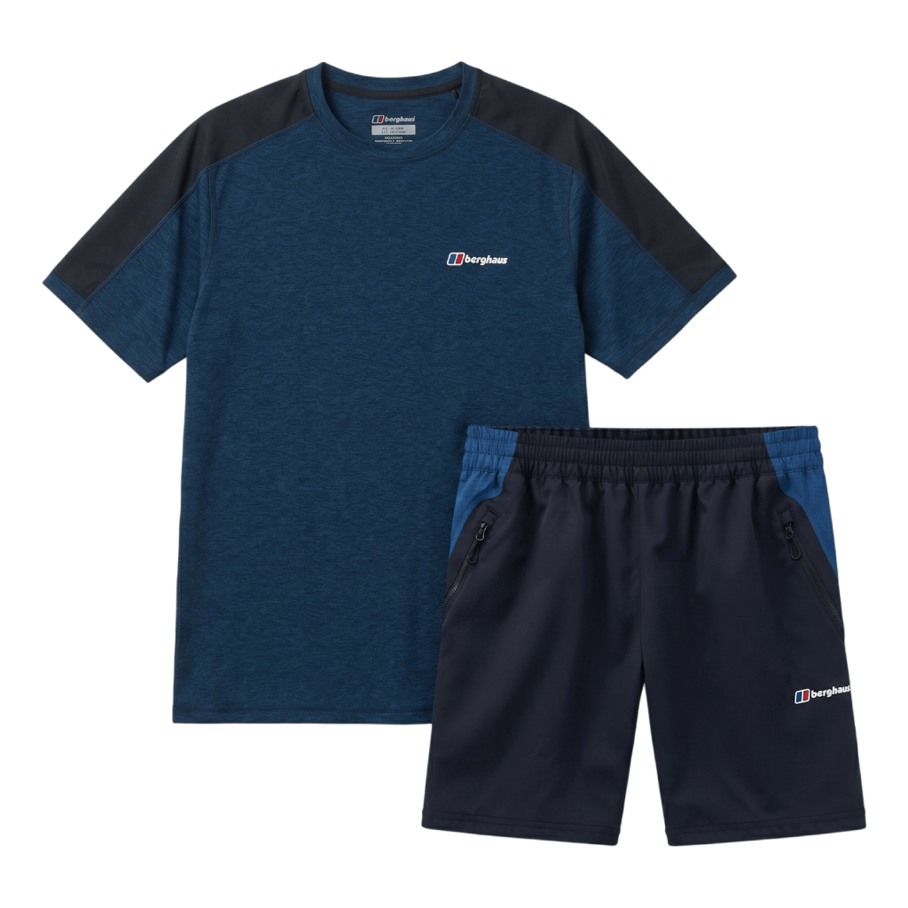 Berghaus Men's 2 Piece Co Ord Set Dark Blue/Black T-Shirt & Shorts