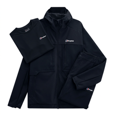 Berghaus Men's 3-Piece Co Ord Set Black Jacket, T-Shirt & Pant