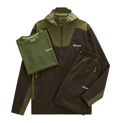 Berghaus Men's 3-Piece Co Ord Set Khaki Jacket, T-Shirt & Pant