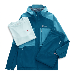 Berghaus Men's 3-Piece Co Ord Set Teal Jacket, T-Shirt & Pant