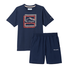 Columbia Junior's 2 Piece Co Ord Set Navy T-Shirt & Shorts