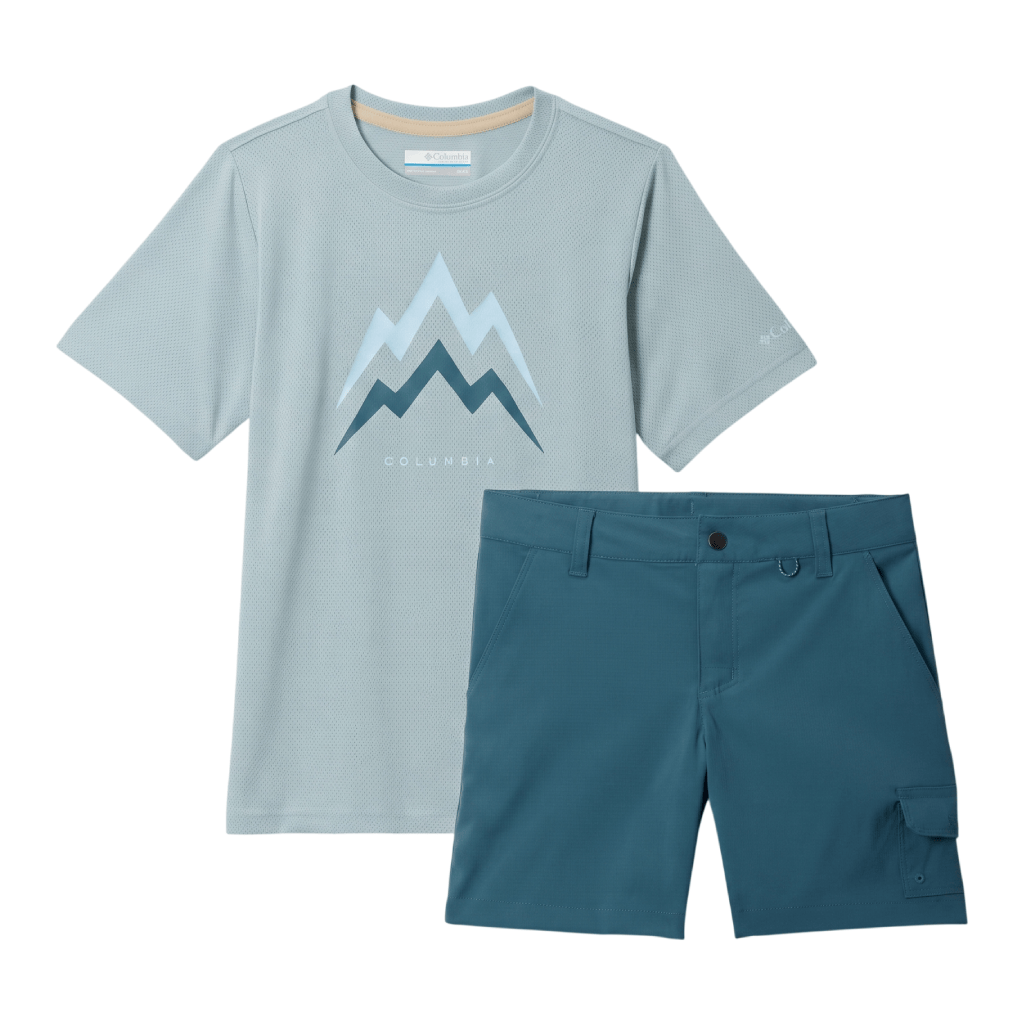 Columbia Junior's 2 Piece Co Ord Set Teal T-Shirt & Shorts