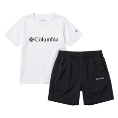 Columbia Junior's 2 Piece Co Ord Set White/Black T-Shirt & Shorts