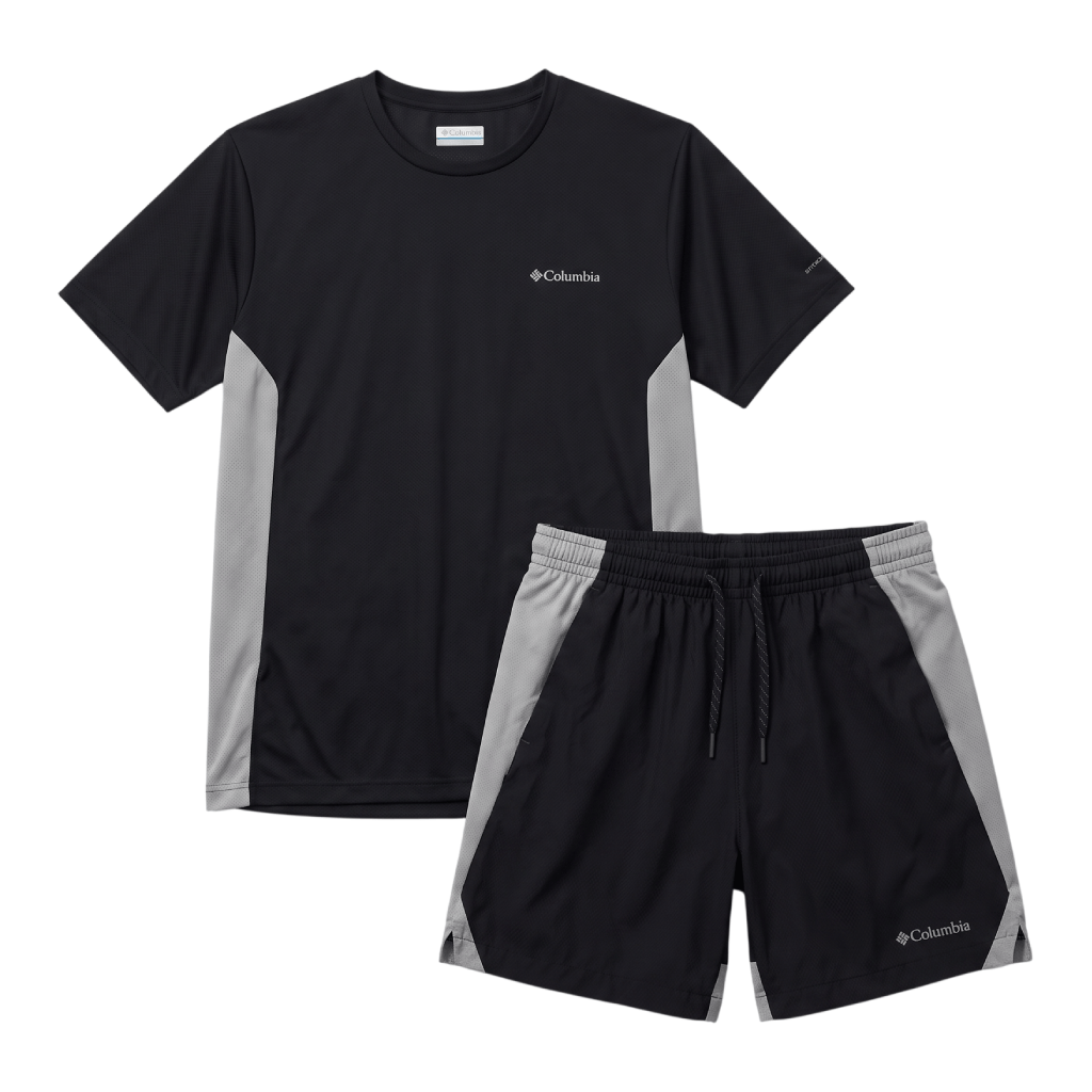 Columbia Men's 2 Piece Co Ord Set Black/Grey T-Shirt & Shorts