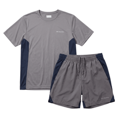 Columbia Men's 2 Piece Co Ord Set Grey/Navy T-Shirt & Shorts