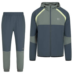 Cruyff Junior's 3 Piece Co Ord Set Slate Green Jacket, T-Shirt & Shorts