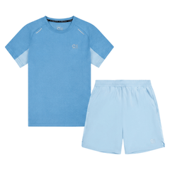 Cruyff Junior's 2 Piece Co Ord Set Alaskan Blue T-Shirt & Shorts