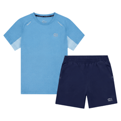 Cruyff Men's 2 Piece Co Ord Set Alaskan Blue/Navy T-Shirt & Shorts