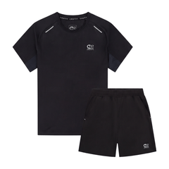Cruyff Men's 2 Piece Co Ord Set Black T-Shirt & Shorts