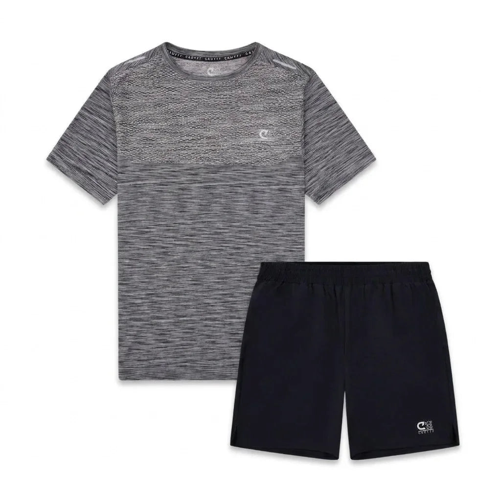 Cruyff Men's 2 Piece Co Ord Set Black T-Shirt & Shorts