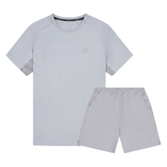 Cruyff Men's 2 Piece Co Ord Set Light Grey T-Shirt & Shorts