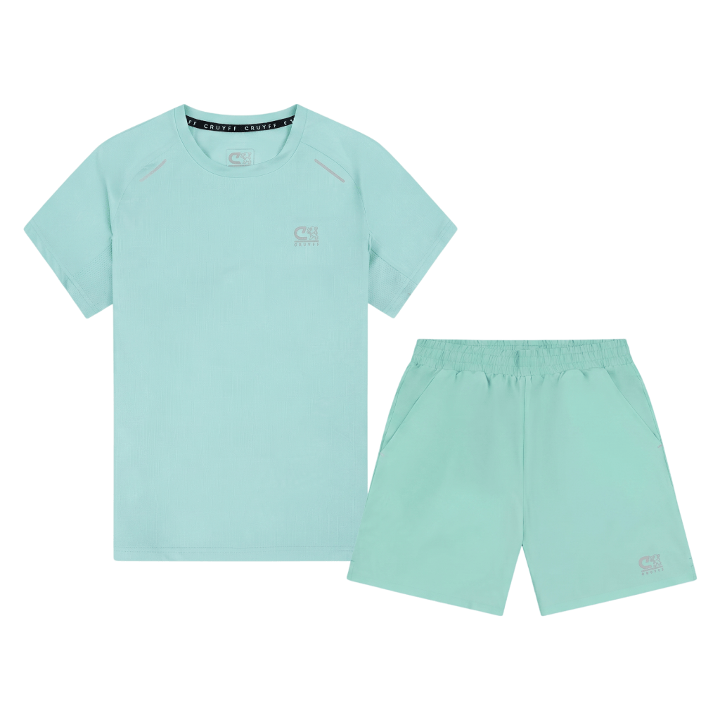 Cruyff Men's 2 Piece Co Ord Set Mint T-Shirt & Shorts
