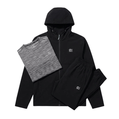 Cruyff Men's 3 Piece Co Ord Set Black Jacket, T-Shirt & Pants