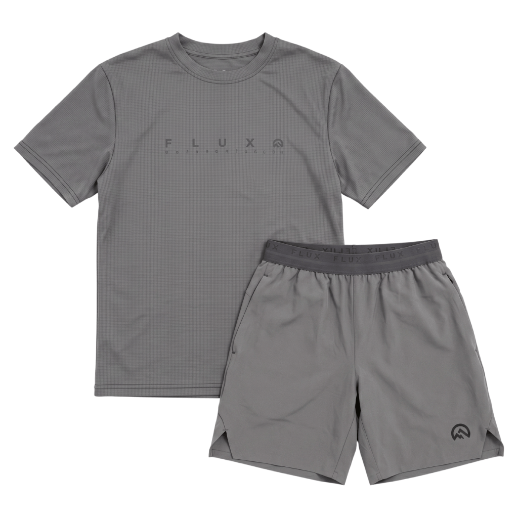 Flux Infant's 2-Piece Co-Ord Set – Grey/Slate Grey   (T-Shirt & Shorts)