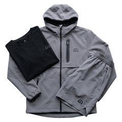 Flux Infant's 3 Piece Co Ord Set Slate Grey/Black Jacket, T-Shirt & Shorts