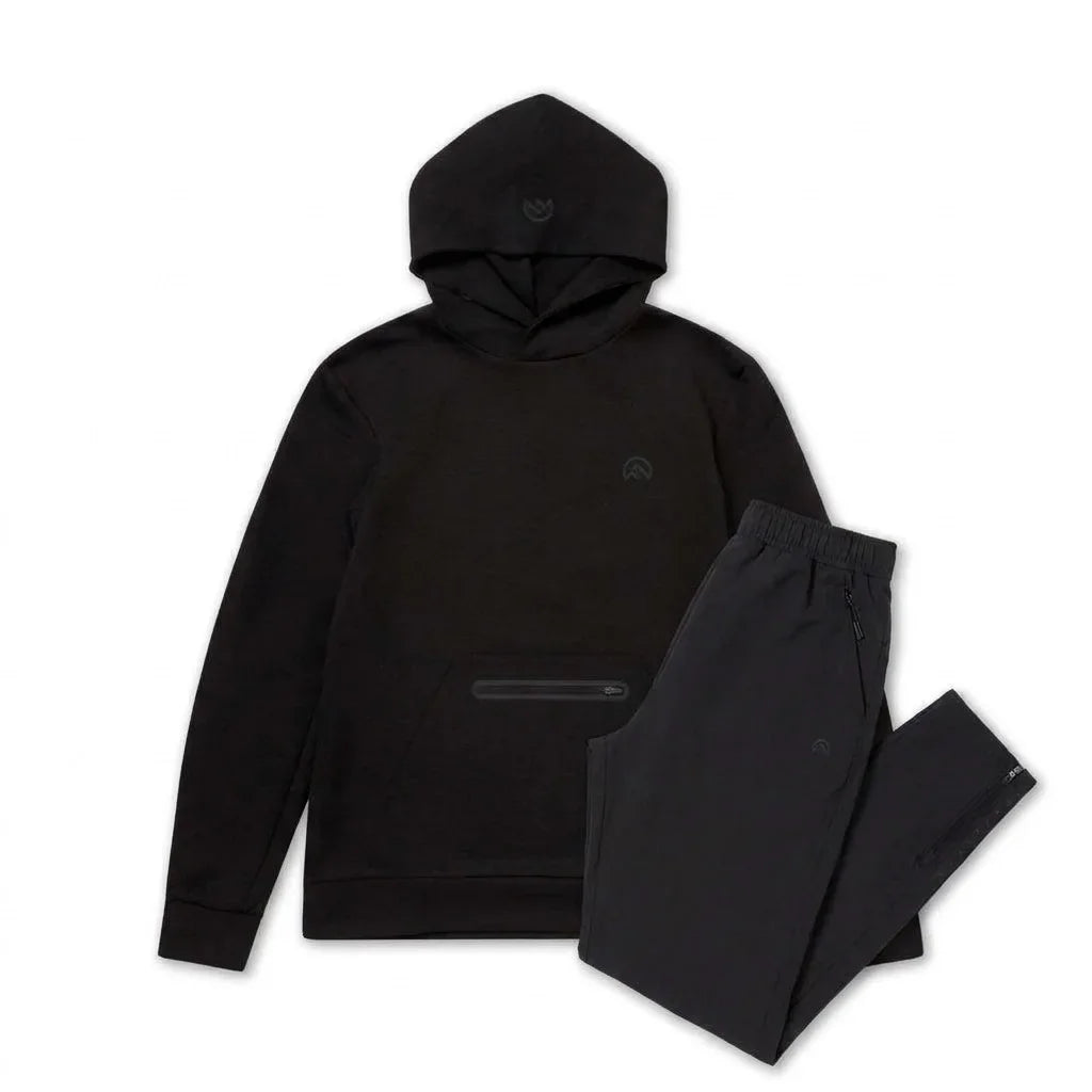 Flux Men's 2 Piece Co Ord Set Black Hoodie & Pant