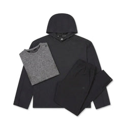 Flux Men's 3 Piece Co Ord Set Black Hoodie, T-Shirt & Pant