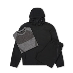 Flux Men's 3 Piece Co Ord Set Black Jacket, T-Shirt & Pant