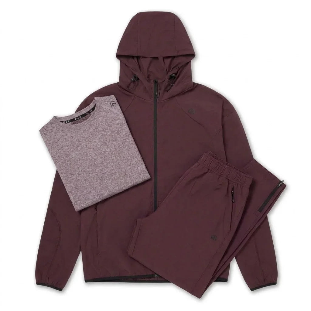 Flux Men's 3 Piece Co Ord Set Grape Jacket, T-Shirt & Pant