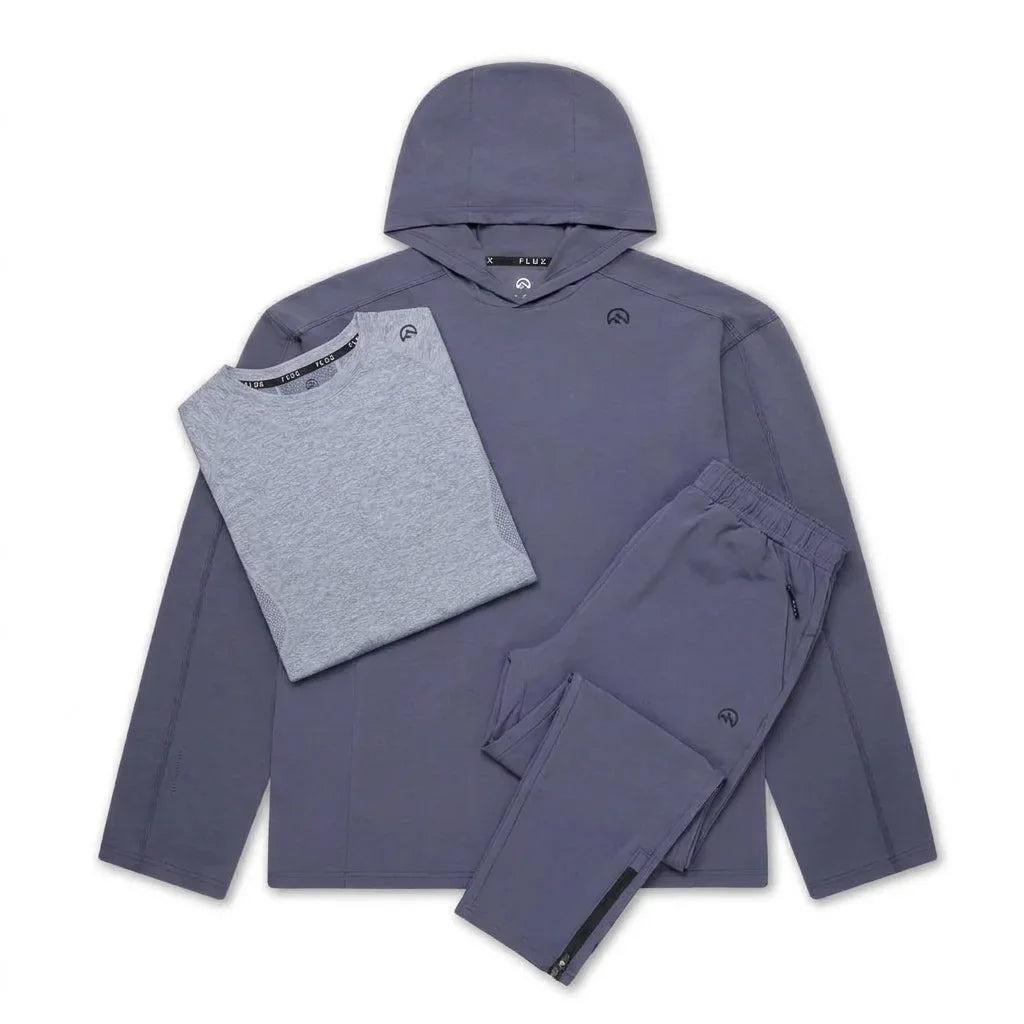 Flux Men's 3 Piece Co Ord Set Midnight Hoodie, T-Shirt & Pant