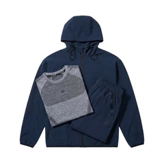 Flux Men's 3 Piece Co Ord Set Navy Jacket, T-Shirt & Pant